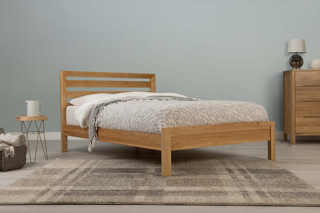 Kensington Solid Natural Oak Bed Frame - 4ft Small Double - The Oak Bed Store