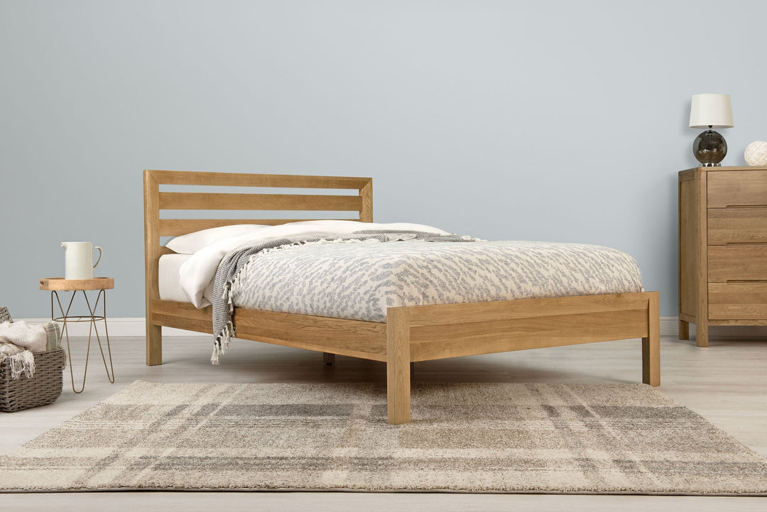 Kensington Solid Natural Oak Bed Frame - 4ft Small Double - The Oak Bed Store