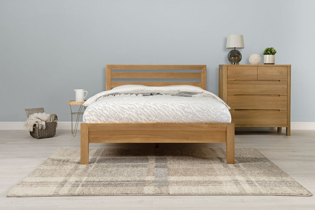 Kensington Solid Natural Oak Bed Frame - 4ft6 Double - The Oak Bed Store