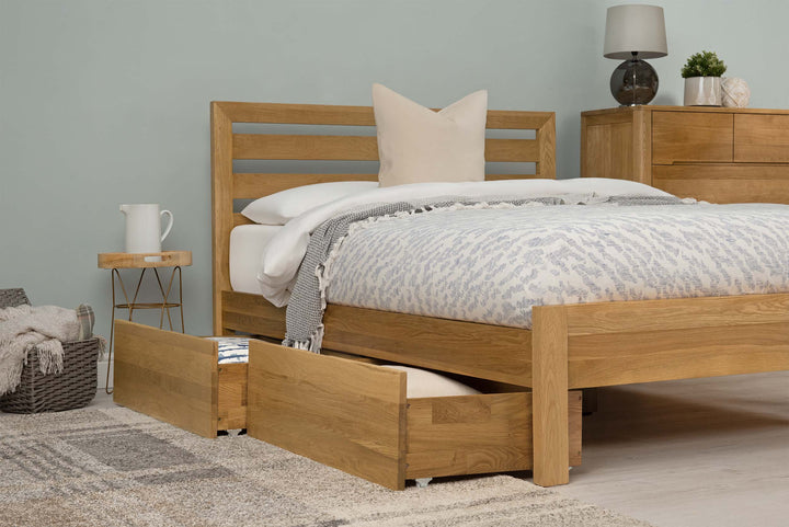 Kensington Solid Natural Oak Bed Frame - 4ft6 Double - The Oak Bed Store