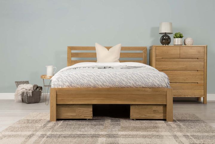 Kensington Solid Natural Oak Bed Frame - 4ft6 Double - The Oak Bed Store
