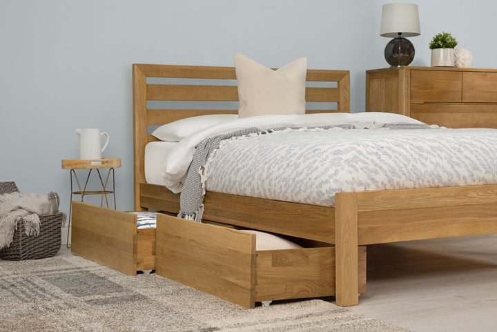 Kensington Solid Natural Oak Bed Frame - 6ft Super King - The Oak Bed Store