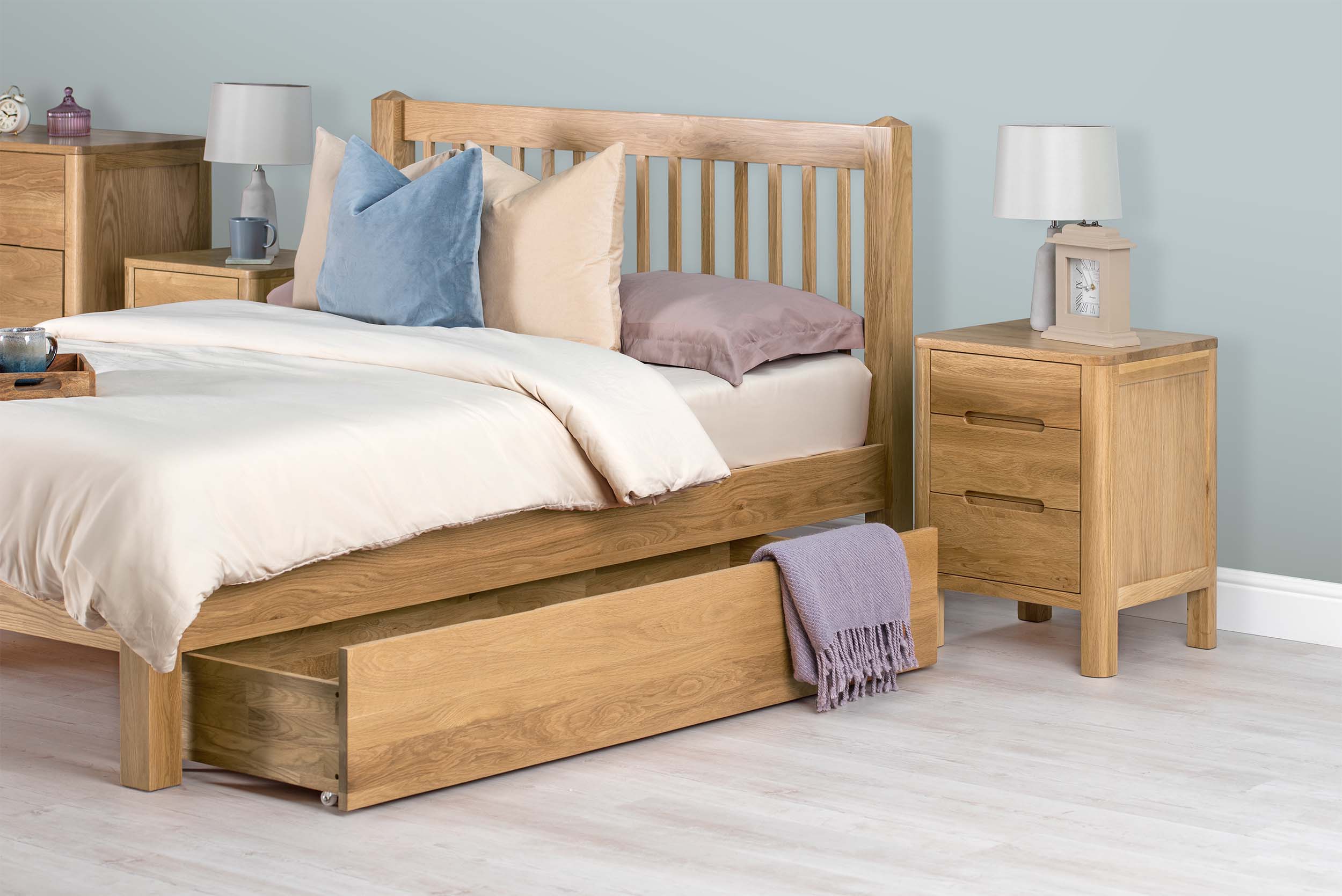 Oak under bed storage sale