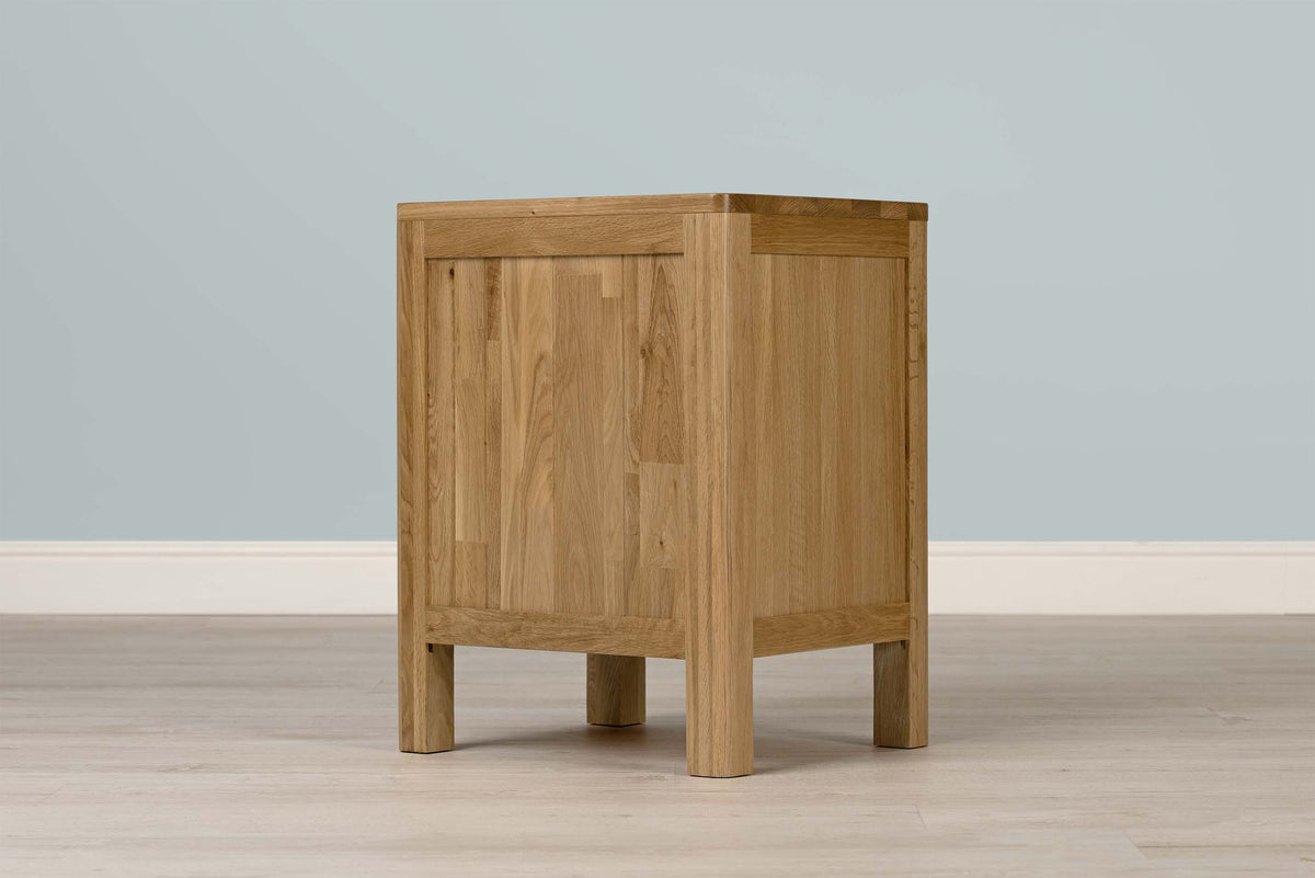 Natural Oak 2+1 Drawer Bedside Table - Style 1 - The Oak Bed Store