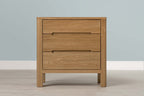 Natural Oak 2+1 Drawer Bedside Table - Style 1 - The Oak Bed Store
