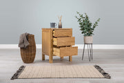 Natural Oak 2+1 Drawer Bedside Table - Style 1 - The Oak Bed Store