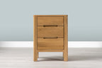 Natural Oak 2+1 Drawer Bedside Table - Style 1 - The Oak Bed Store