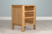 Natural Oak 2+1 Drawer Bedside Table - Style 1 - The Oak Bed Store