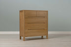 Natural Oak 4 Drawer Chest of Drawers - Style 1 - The Oak Bed Store