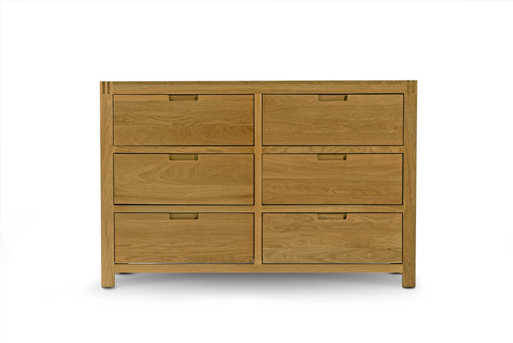 Natural Oak 6 Drawer Chest of Drawers - Style 5 - B GRADE - The Oak Bed Store