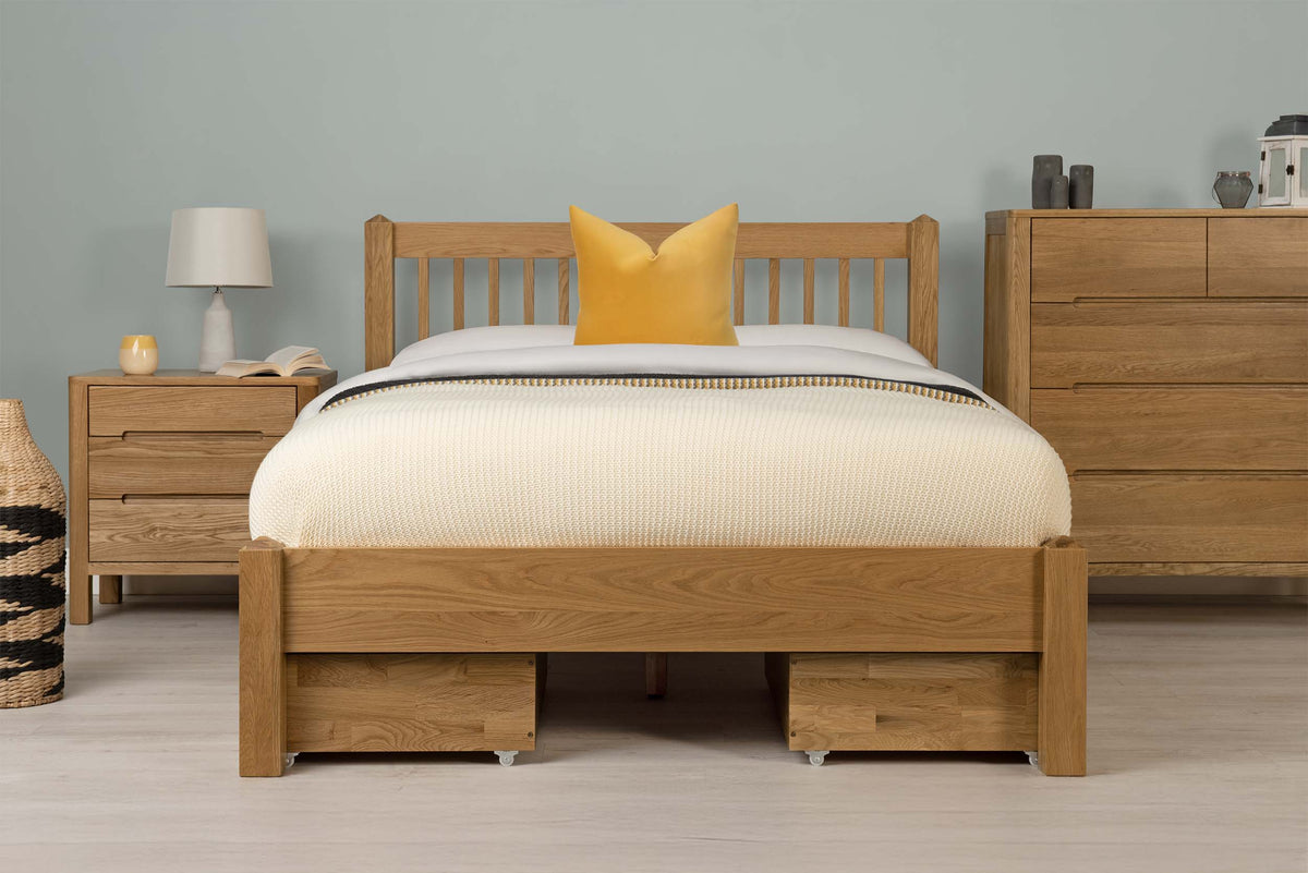 Natural Oak Under Bed Drawer - The Oak Bed Store
