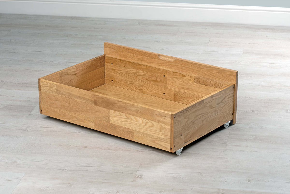 Natural Oak Under Bed Drawer - The Oak Bed Store