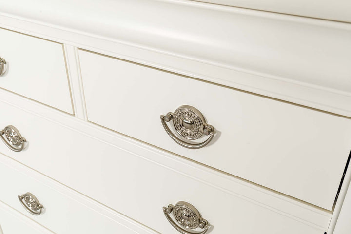 Paris Soft White 2 Over 4 Drawer Chest of Drawers - B GRADE - The Oak Bed Store