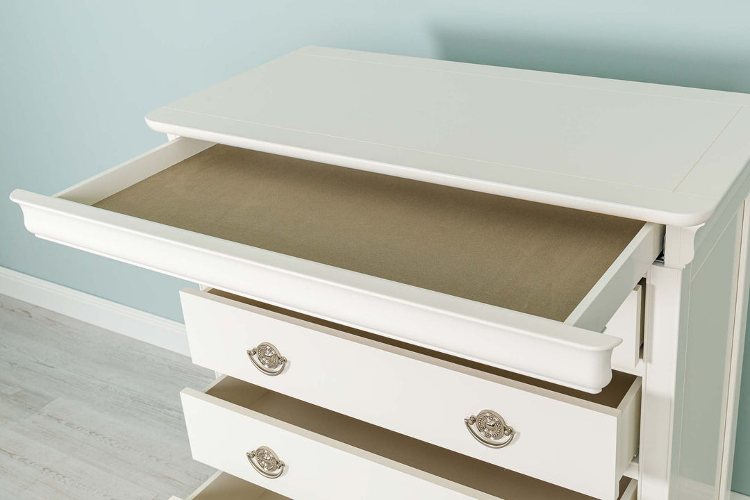 Paris Soft White 2 Over 4 Drawer Chest of Drawers - B GRADE - The Oak Bed Store