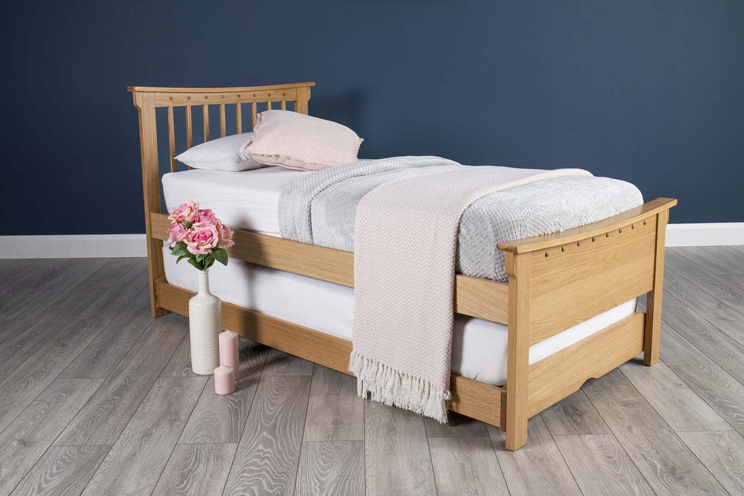 Portman Solid Natural Oak Guest Bed - 3ft Single - B GRADE - The Oak Bed Store