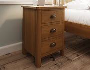 Roman 3 Drawer Bedside Table - The Oak Bed Store