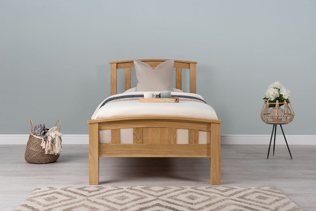 Royal Ascot Solid Natural Oak Bed Frame - 3ft Single - The Oak Bed Store