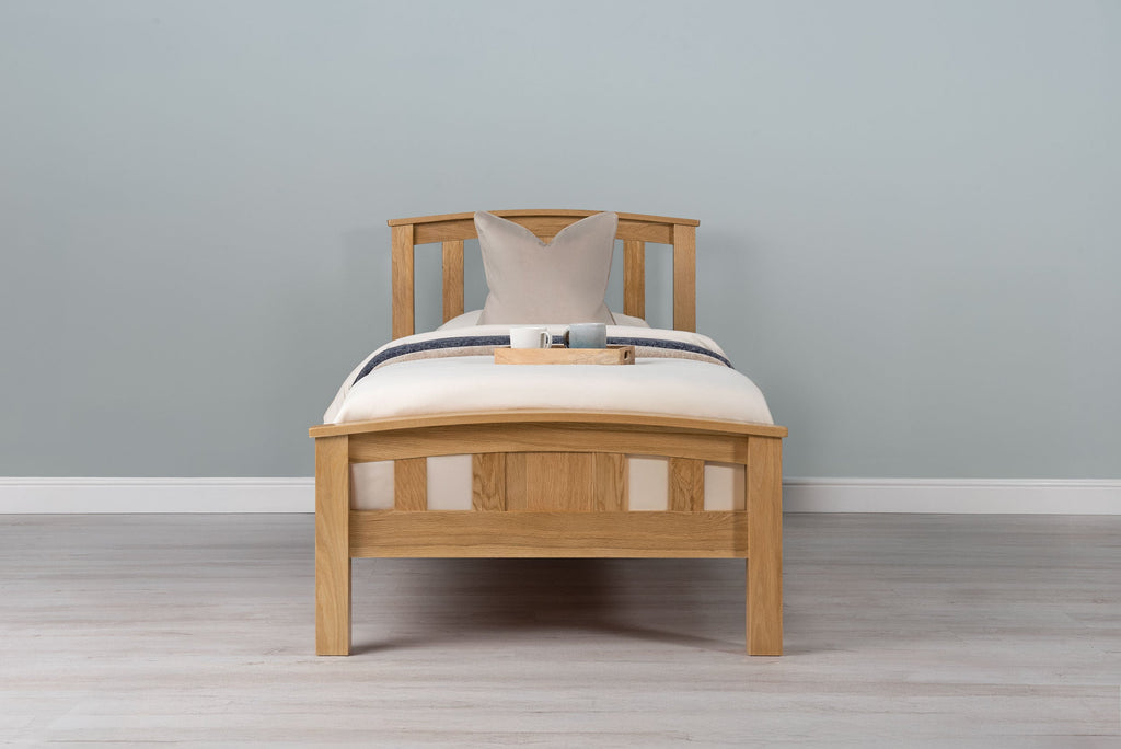 Royal Ascot Solid Natural Oak Bed Frame - 3ft Single - The Oak Bed Store