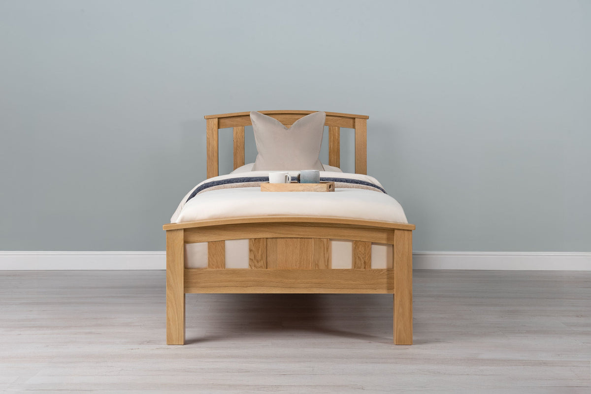 Royal Ascot Solid Natural Oak Bed Frame - 3ft Single - The Oak Bed Store