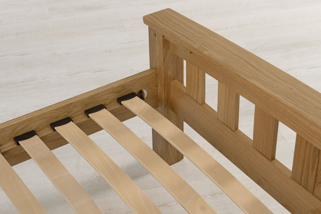 Royal Ascot Solid Natural Oak Bed Frame - 4ft Small Double - The Oak Bed Store