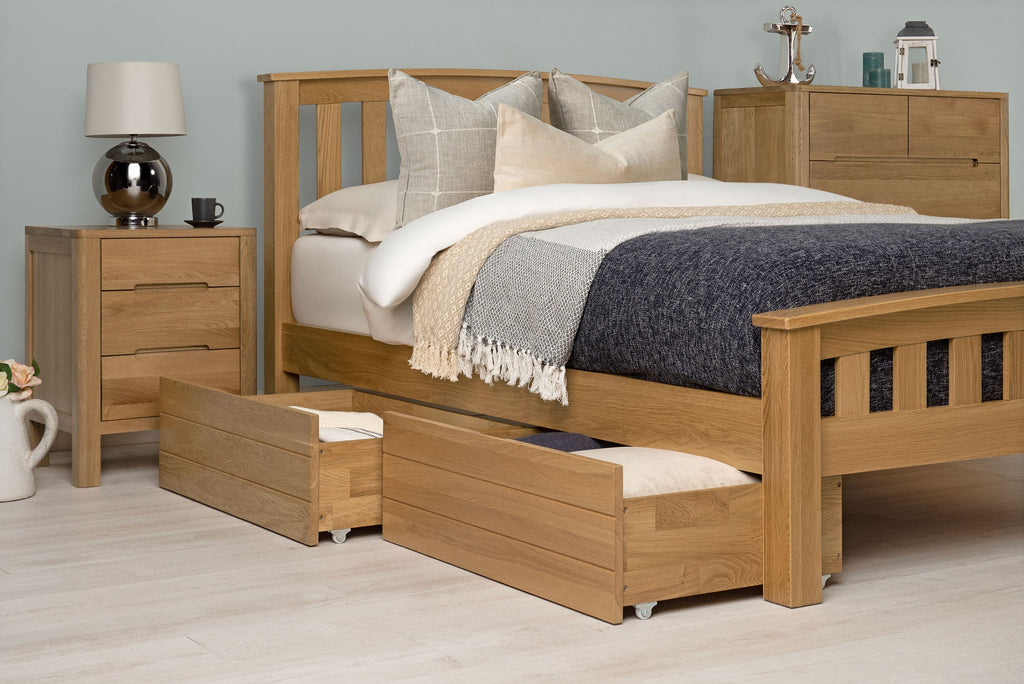 Royal Ascot Solid Natural Oak Bed Frame - 4ft Small Double - The Oak Bed Store