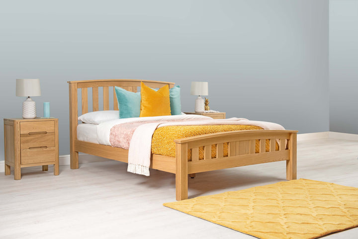 Royal Ascot Solid Natural Oak Bed Frame - 4ft6 Double - The Oak Bed Store