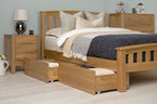 Royal Ascot Solid Natural Oak Bed Frame - 4ft6 Double - The Oak Bed Store