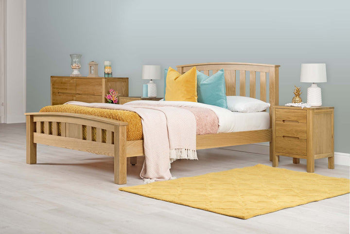 Royal Ascot Solid Natural Oak Bed Frame - 4ft6 Double - The Oak Bed Store