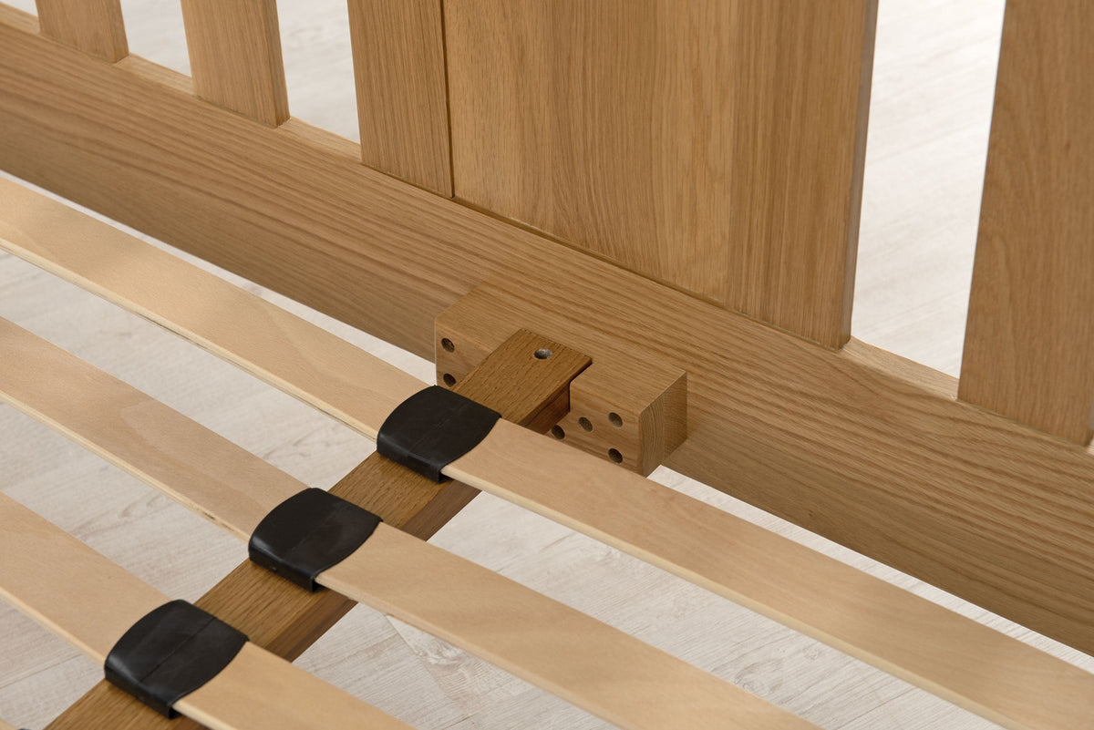 Royal Ascot Solid Natural Oak Bed Frame - 4ft6 Double - The Oak Bed Store