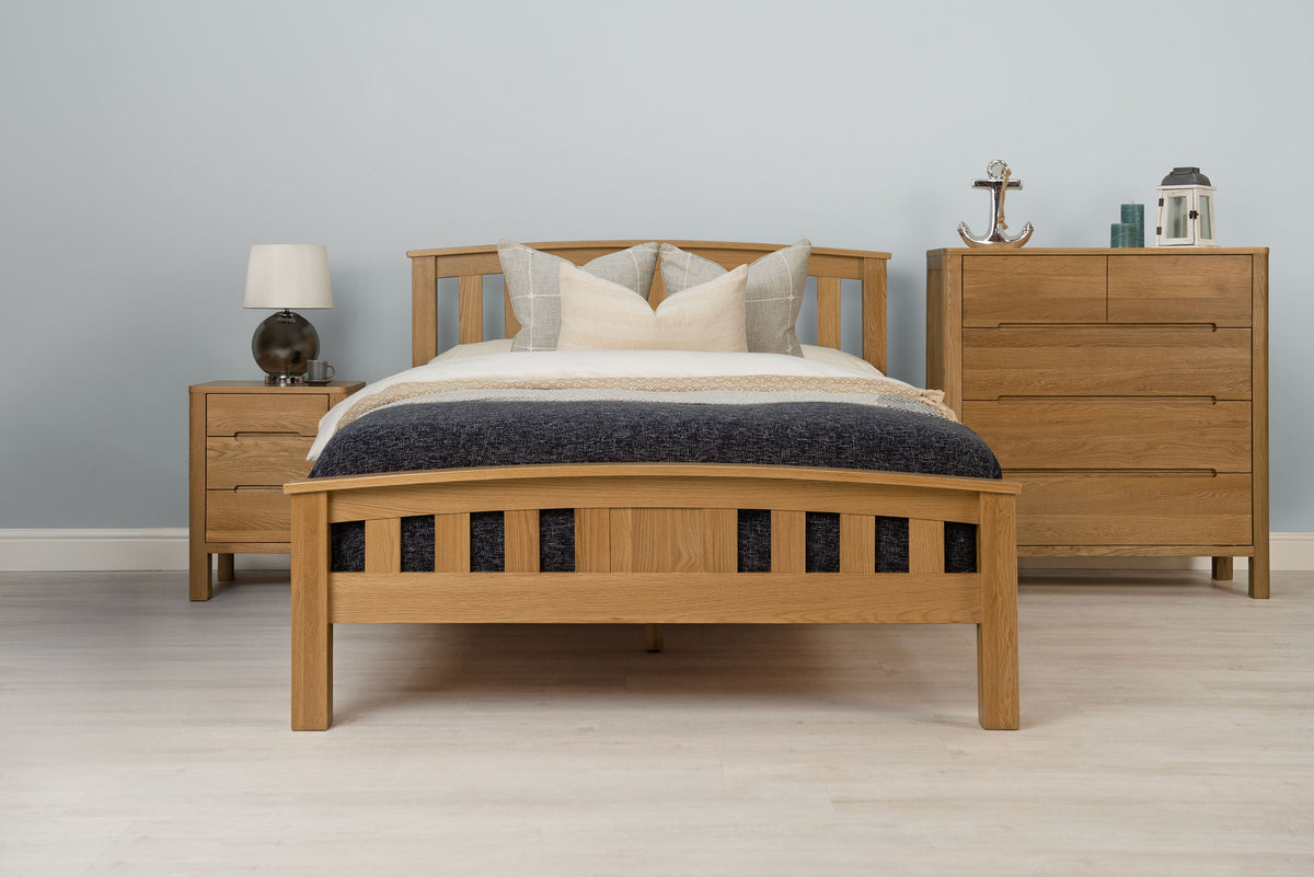 Royal Ascot Solid Natural Oak Bed Frame - 4ft6 Double - The Oak Bed Store