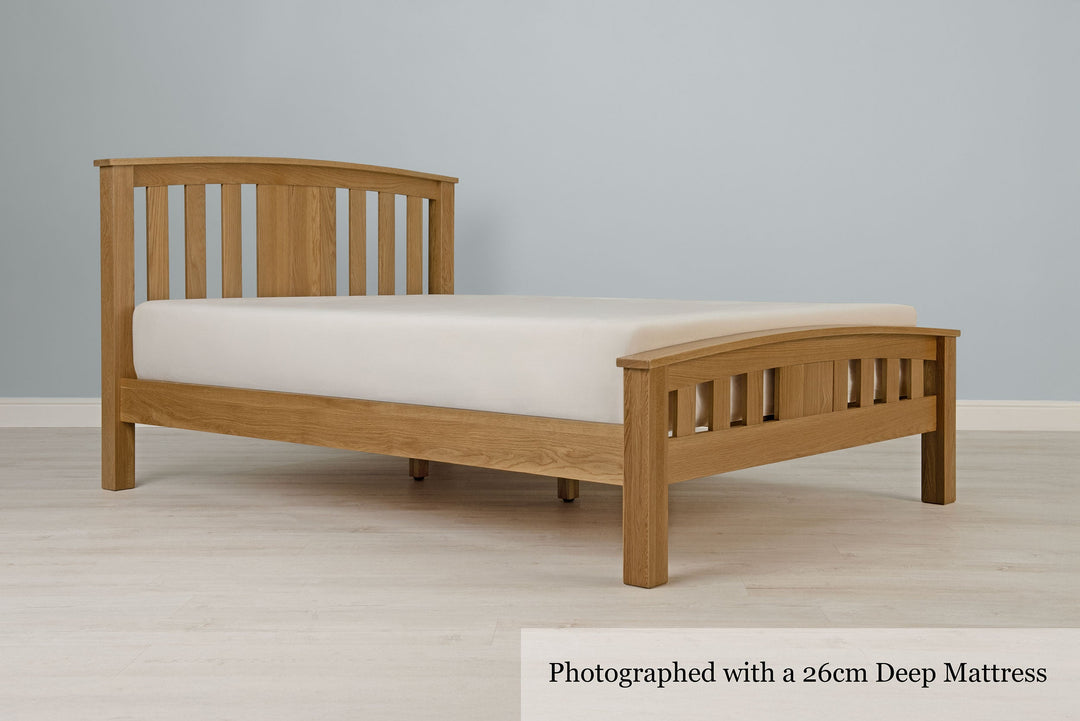 Royal Ascot Solid Natural Oak Bed Frame - 4ft6 Double - The Oak Bed Store