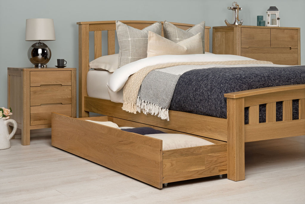 Royal Ascot Solid Natural Oak Bed Frame - 4ft6 Double - The Oak Bed Store