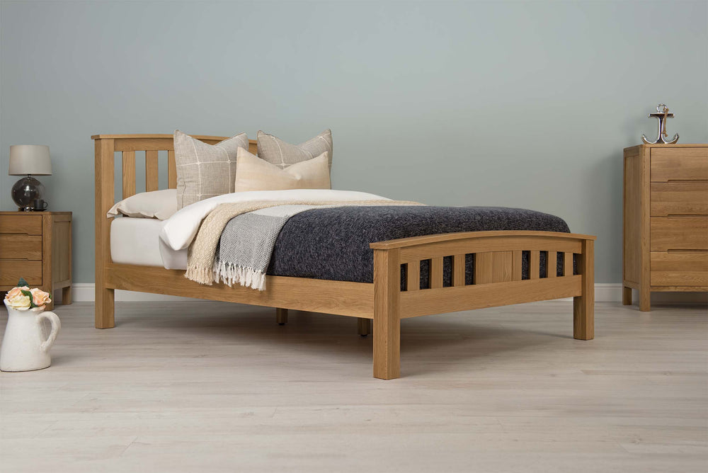 Royal Ascot Solid Natural Oak Bed Frame - 4ft6 Double - The Oak Bed Store