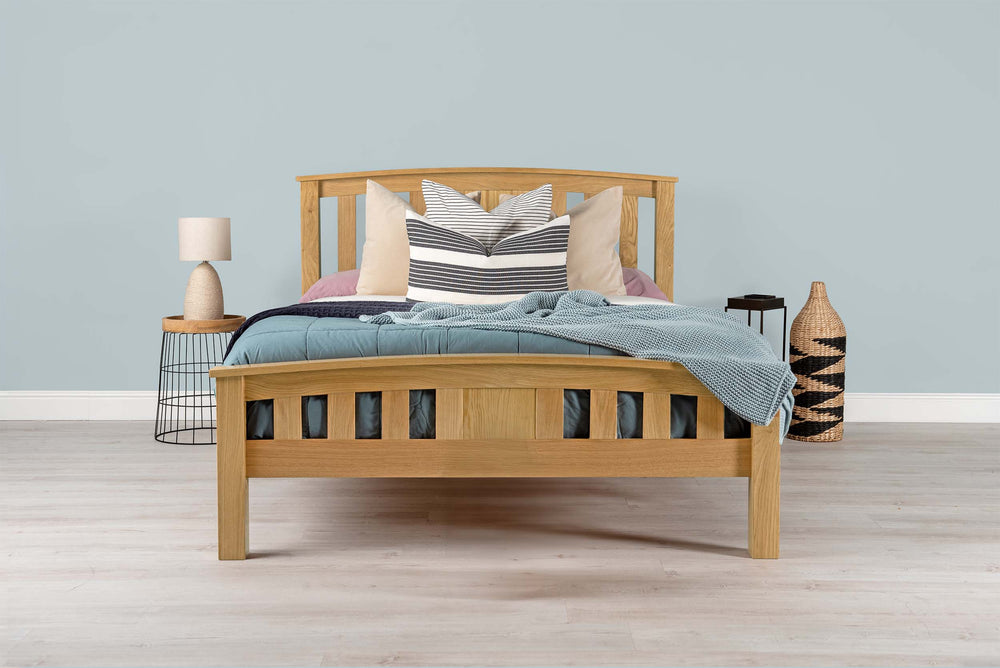 Royal Ascot Solid Natural Oak Bed Frame - 4ft6 Double - The Oak Bed Store