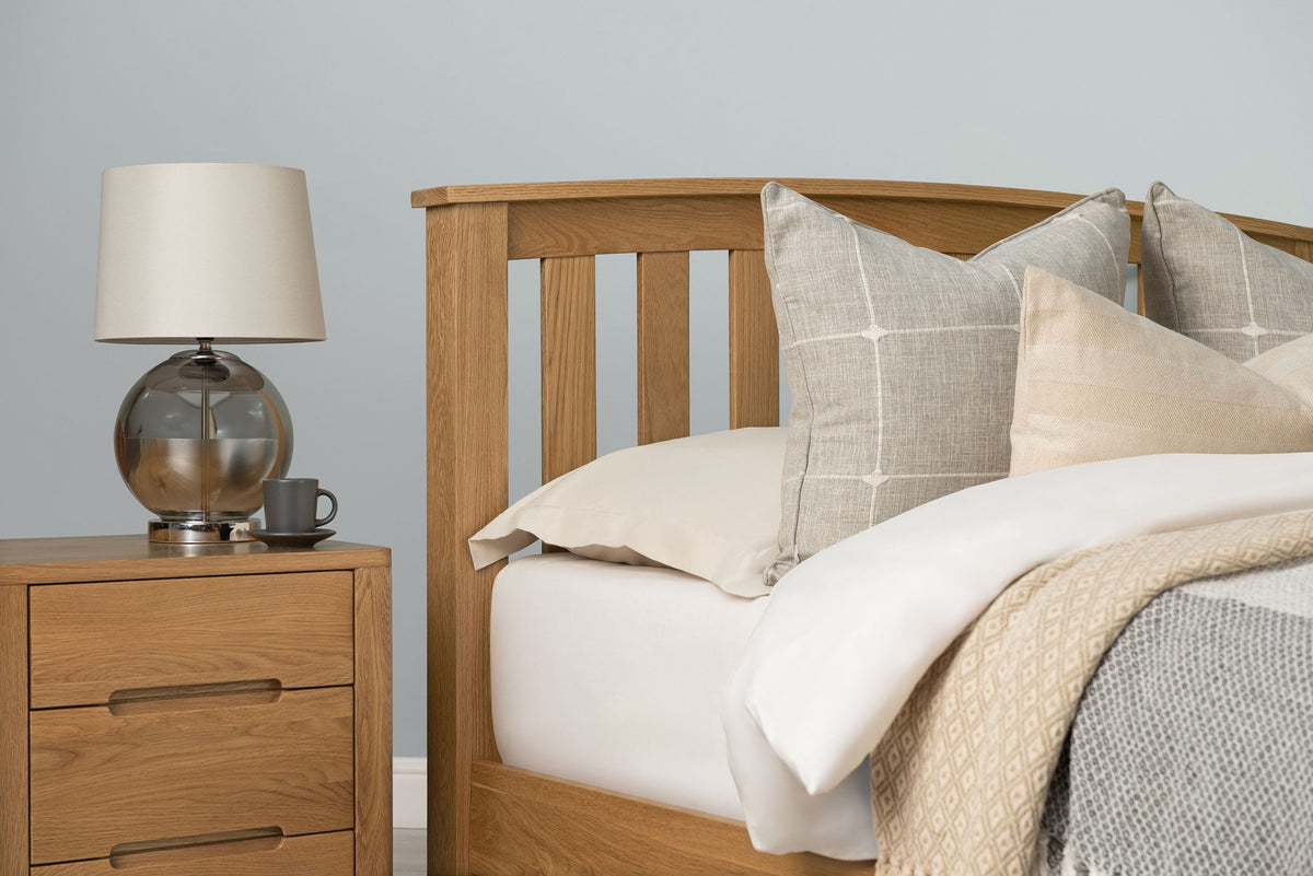 Royal Ascot Solid Natural Oak Bed Frame - 4ft6 Double - The Oak Bed Store