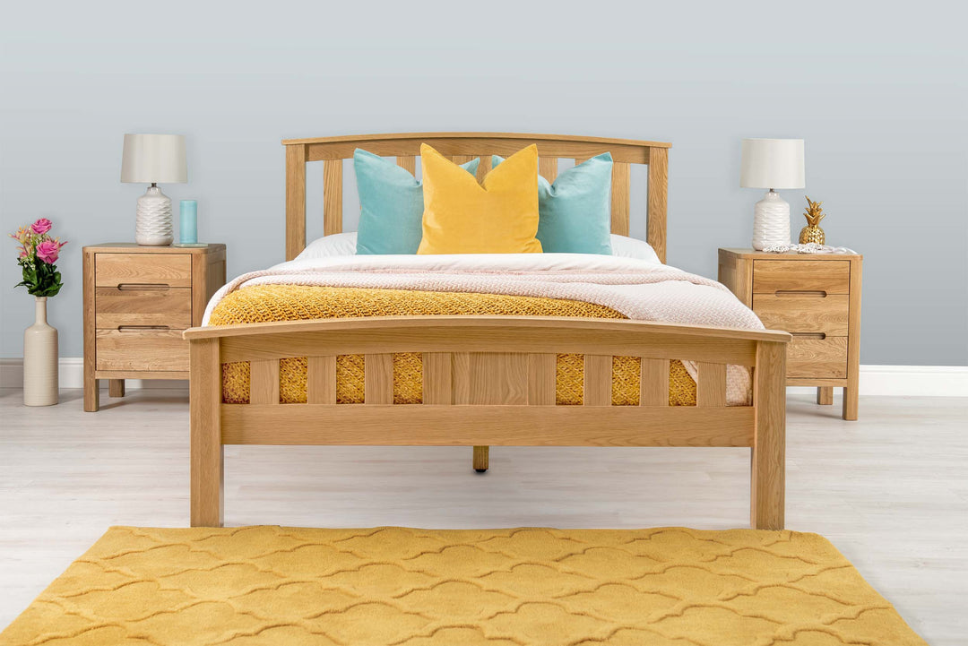 Royal Ascot Solid Natural Oak Bed Frame - 4ft6 Double - The Oak Bed Store