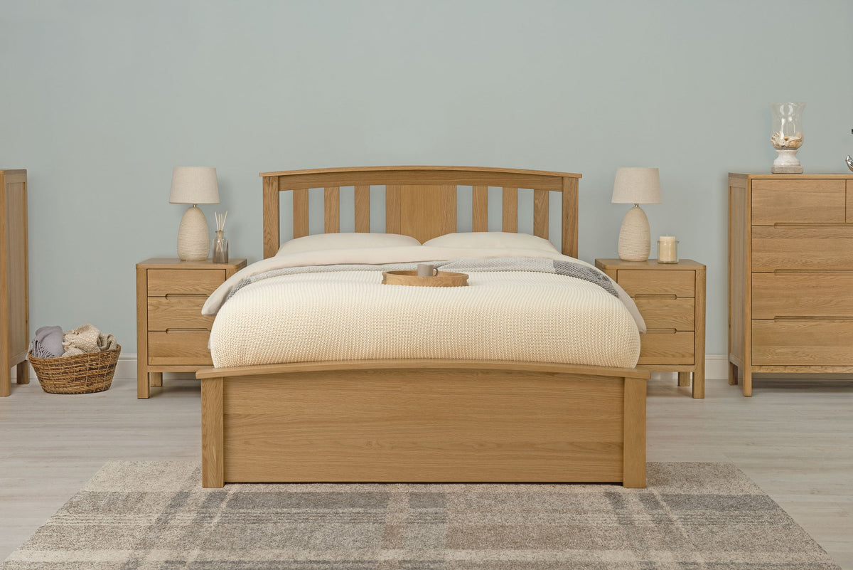 Royal Ascot Solid Natural Oak Storage Bed Frame - 5ft King Size - The Oak Bed Store