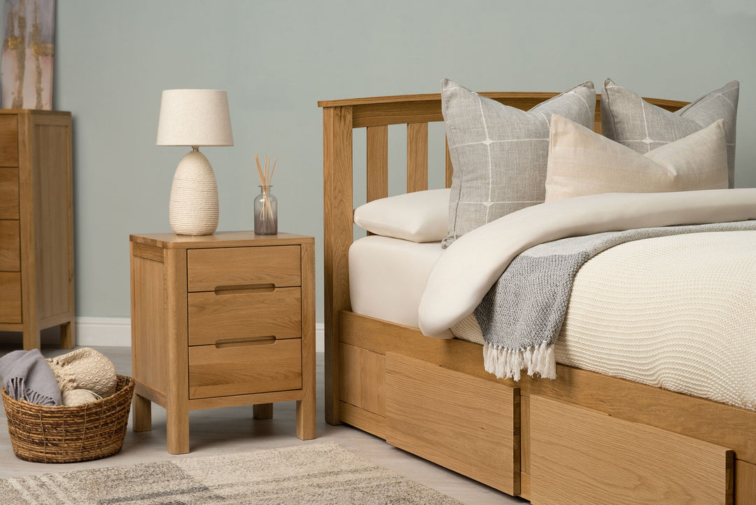 Royal Ascot Solid Natural Oak Storage Bed Frame - 5ft King Size - The Oak Bed Store