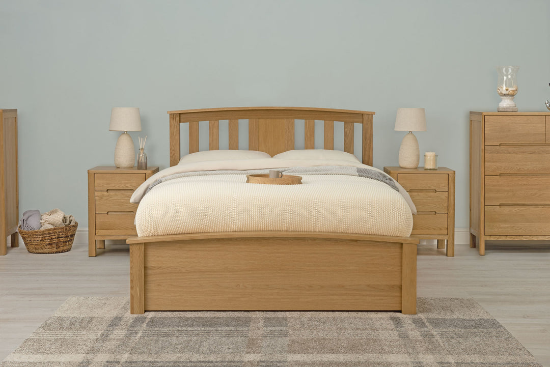 Royal Ascot Solid Natural Oak Storage Bed Frame - 6ft Super King - The Oak Bed Store
