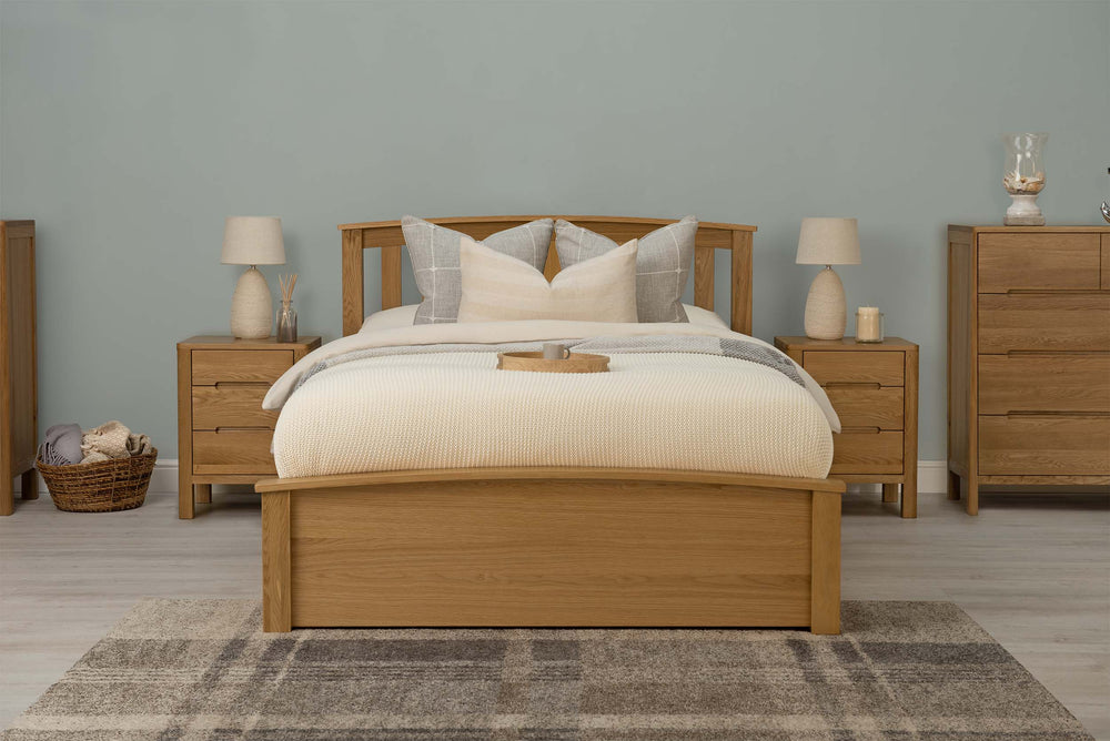 Royal Ascot Solid Natural Oak Storage Bed Frame - 6ft Super King - The Oak Bed Store