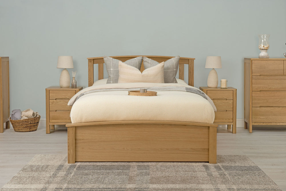 Royal Ascot Solid Natural Oak Storage Bed Frame - 6ft Super King - The Oak Bed Store