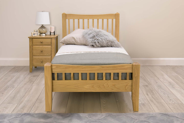 Salisbury Solid Natural Oak Bed Frame - 3ft Single - The Oak Bed Store