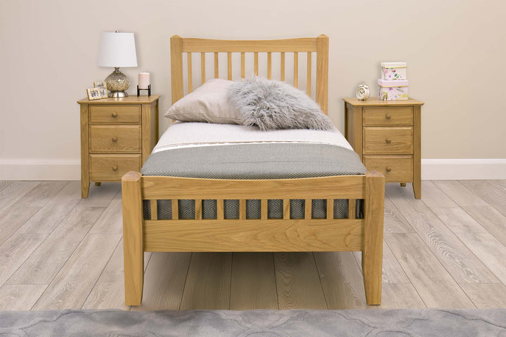 Salisbury Solid Natural Oak Bed Frame - 3ft Single - The Oak Bed Store