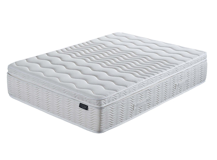 The Flow Drift Cloud 2000 mattress front angle view with quilted box top and deep comfort layers