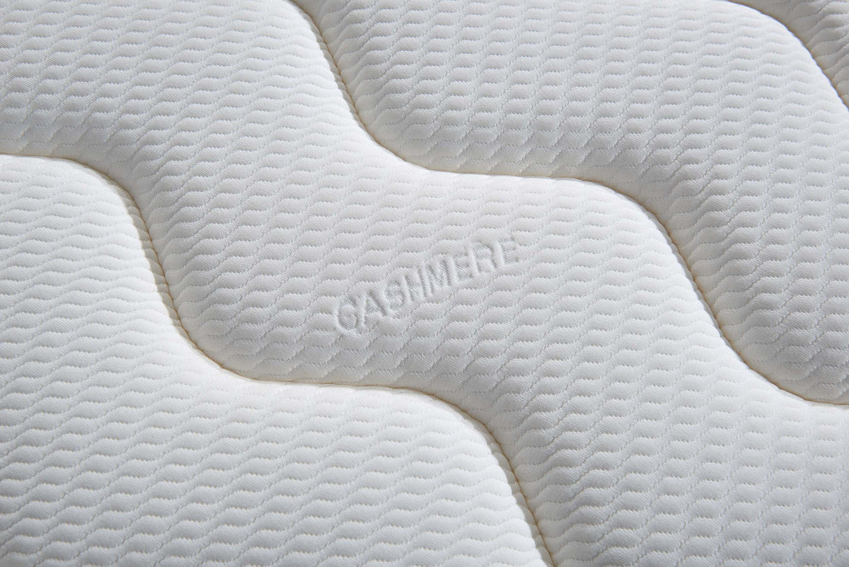 The Flow Drift Hybrid 2000 mattress cashmere cover detail with soft textured quilting