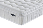 The Flow Drift Hybrid 2000 mattress side panel with quilted finish and brand label detail