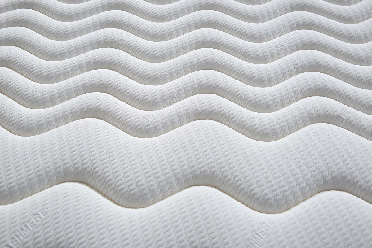 The Flow Drift Hybrid 2000 mattress top surface with quilted euro top and soft touch fabric
