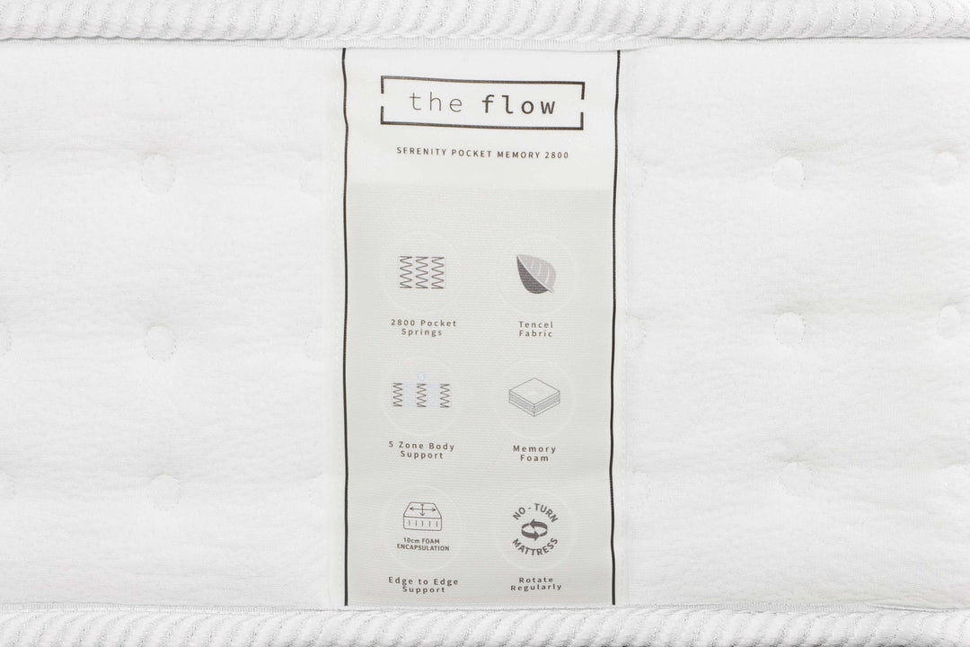 The Flow Serenity Pocket Memory 2800 Mattress - The Oak Bed Store