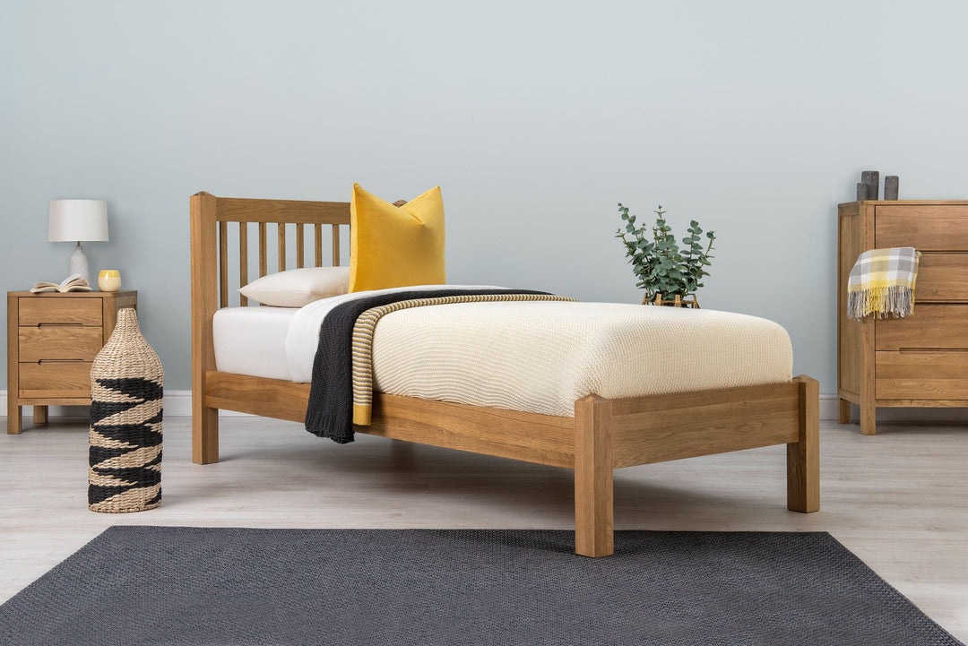 Trafalgar Solid Natural Oak Bed Frame - 3ft Single - The Oak Bed Store