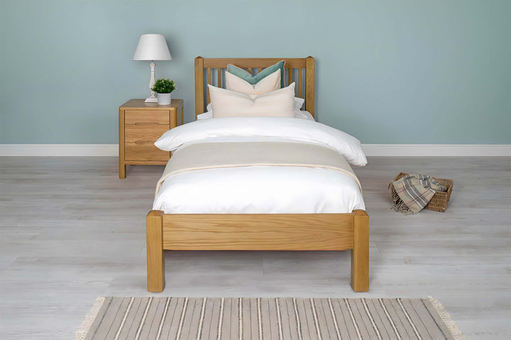 Trafalgar Solid Natural Oak Bed Frame - 3ft Single - The Oak Bed Store